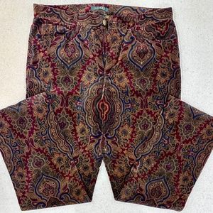 mint condition LAUREN by Ralph Lauren Velvet Paisley Jeans / Pants